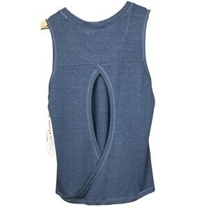 Max Studio Performance Tank XL Blue Cutout Back Stretch Wicking NWT Workout Yoga